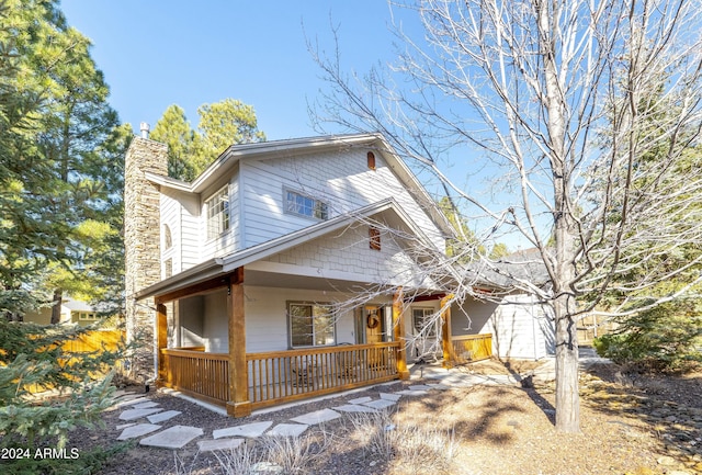 view of front of home with a porch