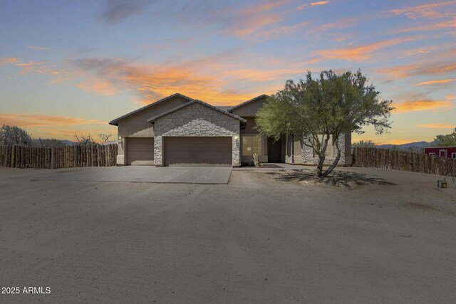 30511 N 162nd Way, Scottsdale, AZ 85262 - single story home featuring stone siding, driveway, a garage, and stucco siding