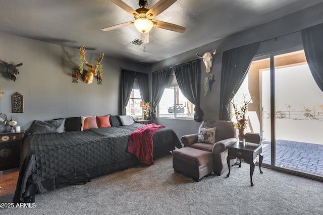 30511 N 162nd Way, Scottsdale, AZ 85262 - carpeted bedroom featuring access to outside and ceiling fan