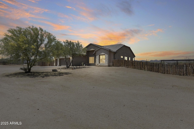 30511 N 162nd Way, Scottsdale, AZ 85262 - view of front of home with stone siding and an attached garage