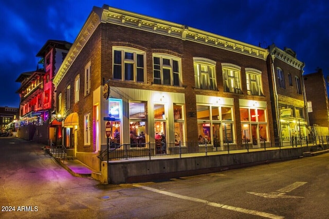 view of back house at twilight