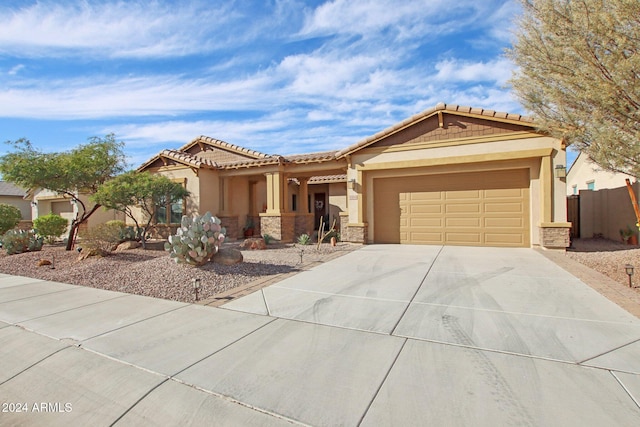 view of front of home featuring a garage