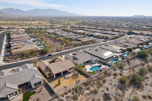 aerial view with a mountain view