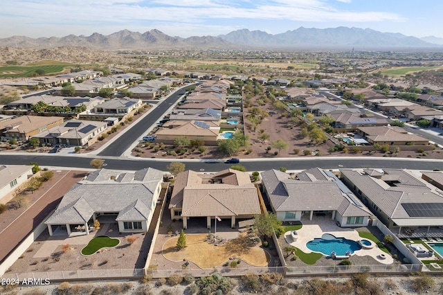 bird's eye view featuring a mountain view