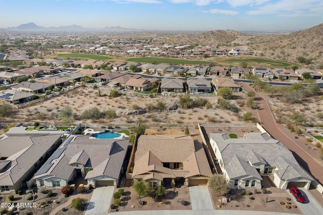 aerial view with a mountain view