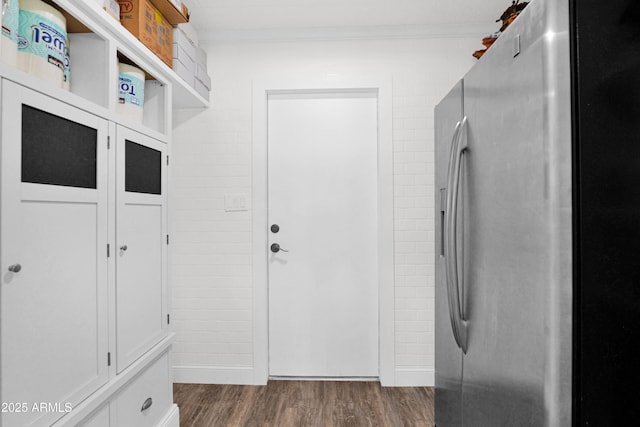 2607 E Mercer Ln, Phoenix, AZ 85028 - mudroom with dark wood-type flooring and crown molding