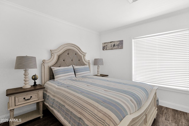 2607 E Mercer Ln, Phoenix, AZ 85028 - bedroom with dark wood-style flooring and ornamental molding
