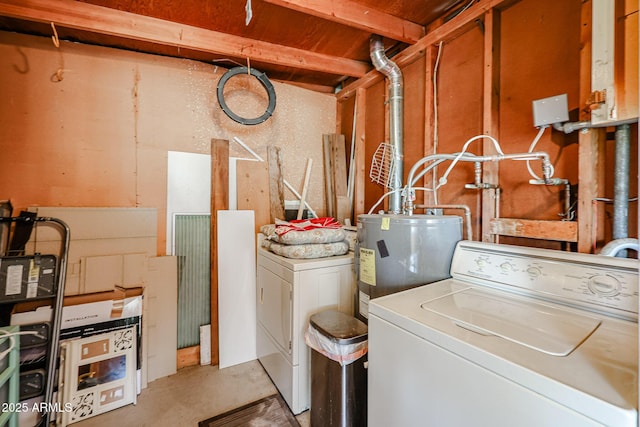 washroom featuring washer / dryer and water heater