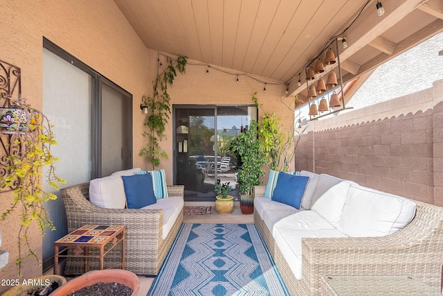 view of patio with an outdoor hangout area