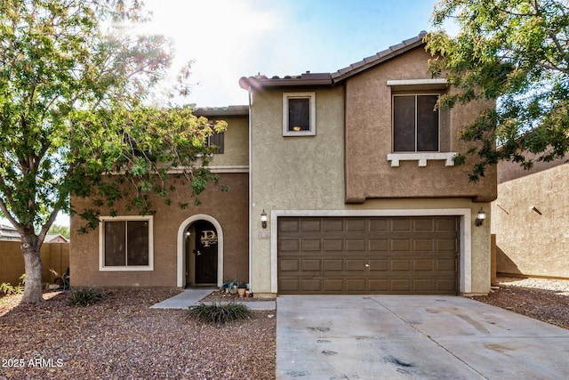 view of front of home featuring a garage