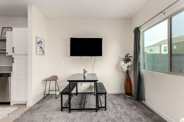 2256 W Laurie Ln, Phoenix, AZ 85021 - living area featuring baseboards, light colored carpet, and an office area