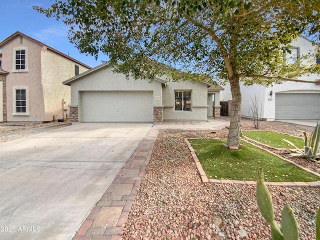 view of front of house with a garage