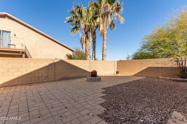 view of patio featuring a fenced backyard