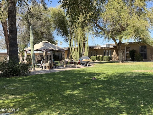 view of yard featuring a gazebo