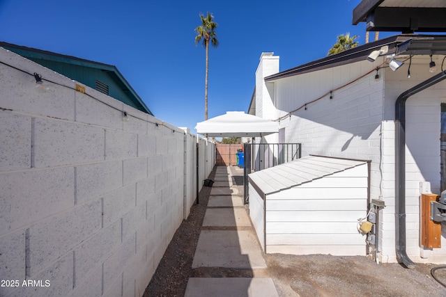 view of patio / terrace featuring a gazebo