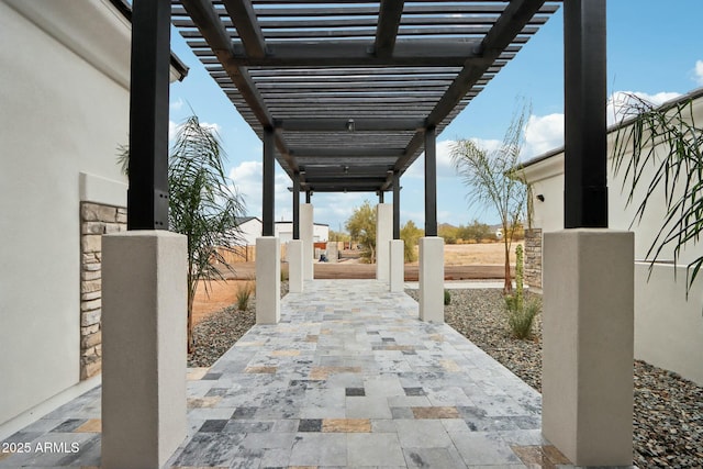 view of patio with a pergola