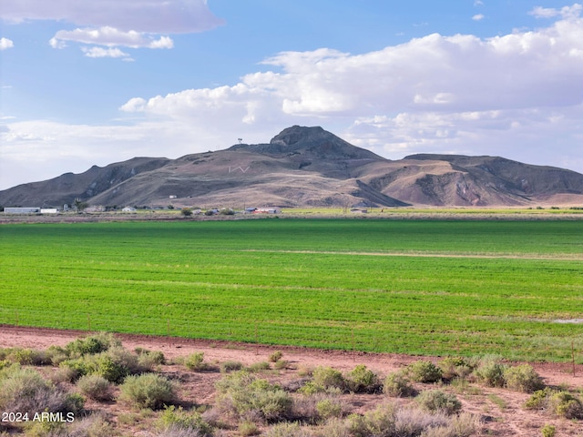 view of mountain feature with a rural view