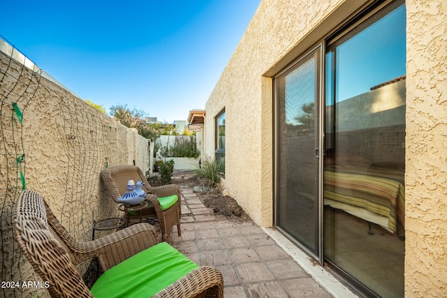 balcony featuring a patio area