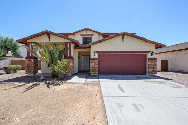 view of front of house with a garage