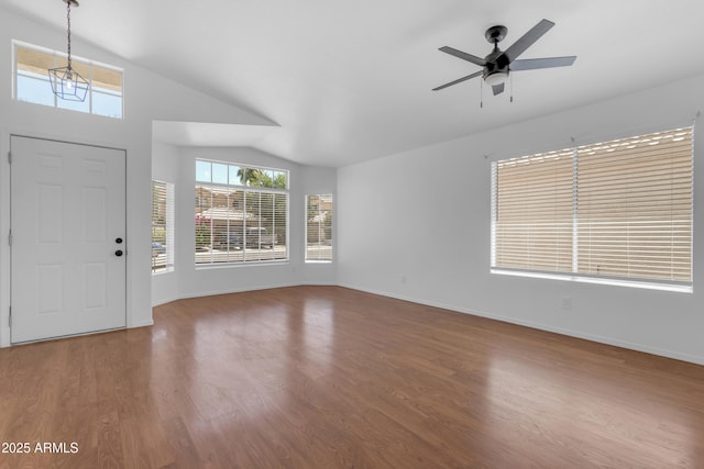 1405 E Chicago Cir, Chandler, AZ 85225 - foyer entrance with lofted ceiling, plenty of natural light, wood finished floors, and a ceiling fan