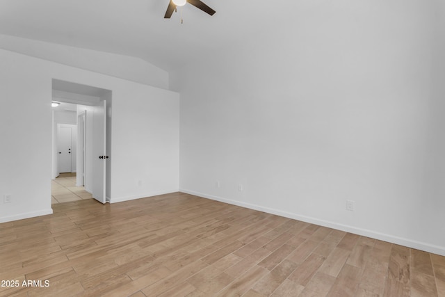 1405 E Chicago Cir, Chandler, AZ 85225 - unfurnished room with a ceiling fan, light wood-style floors, and vaulted ceiling