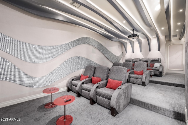 2001 N 1st Ave, Phoenix, AZ 85003 - carpeted home theater with a raised ceiling
