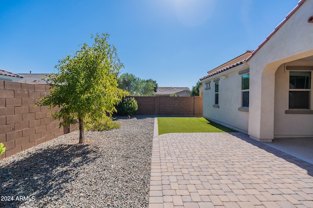 view of yard with a patio area