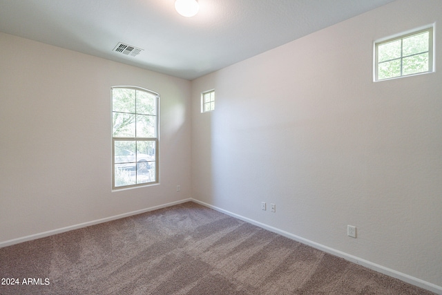 unfurnished room with plenty of natural light and carpet floors