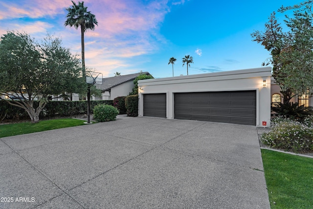 view of detached garage