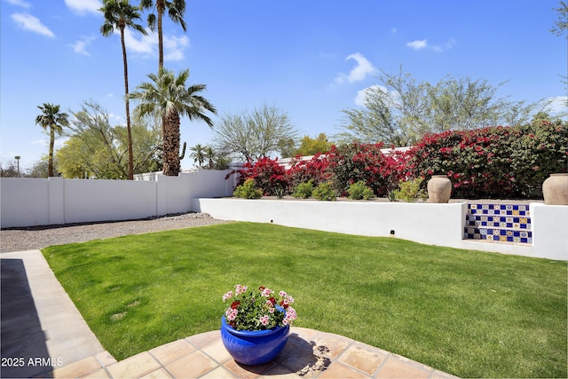 view of yard with fence