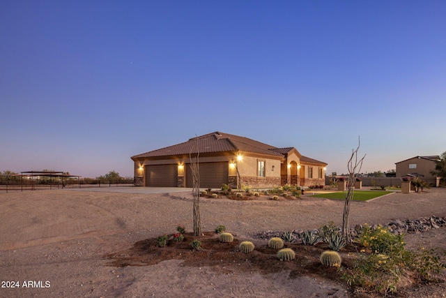 view of front of house featuring a garage