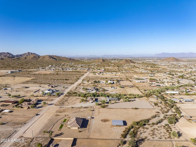 bird's eye view with a mountain view