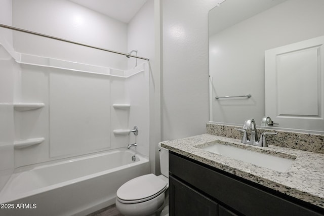 1917 S 246th Ln, Buckeye, AZ 85326 - bathroom featuring toilet, vanity, and bathtub / shower combination