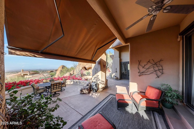 view of patio / terrace with ceiling fan