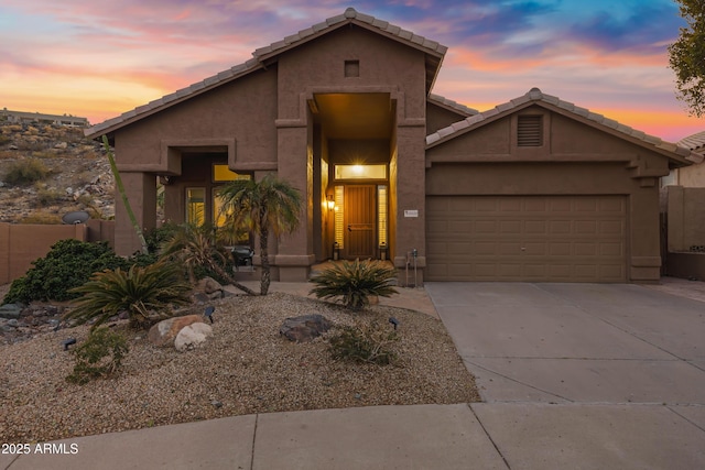 view of front of home featuring a garage