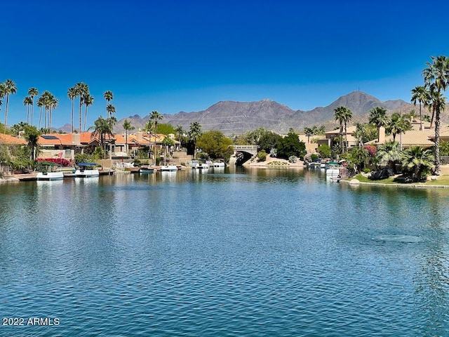 view of water feature featuring a mountain view