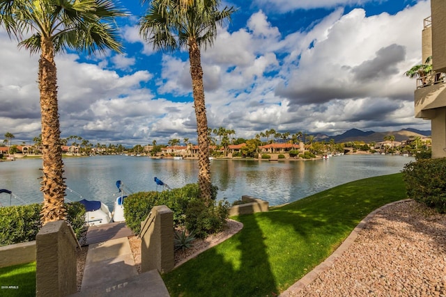 view of water feature featuring a mountain view