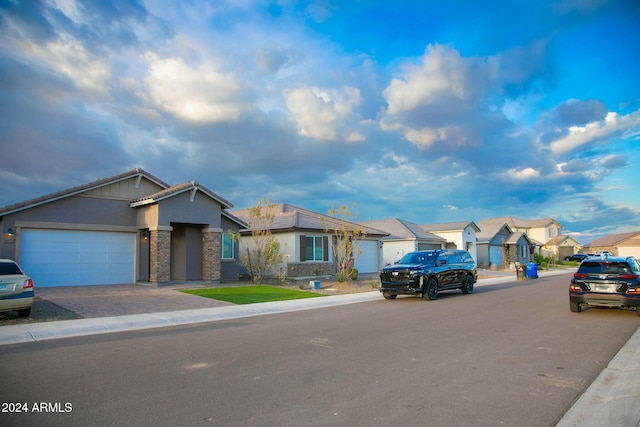 view of front of house with a garage