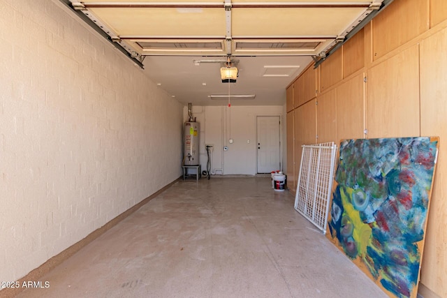 8738 E Vista Dr, Scottsdale, AZ 85250 - garage featuring a garage door opener, gas water heater, and a textured wall