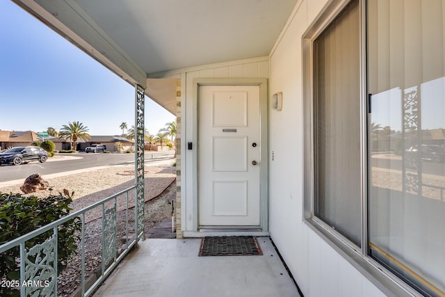 view of doorway to property