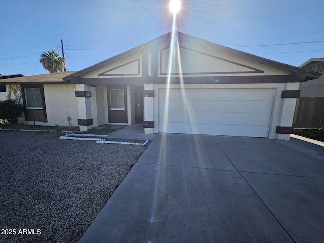 single story home featuring a garage