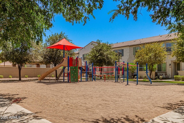 community playground with fence