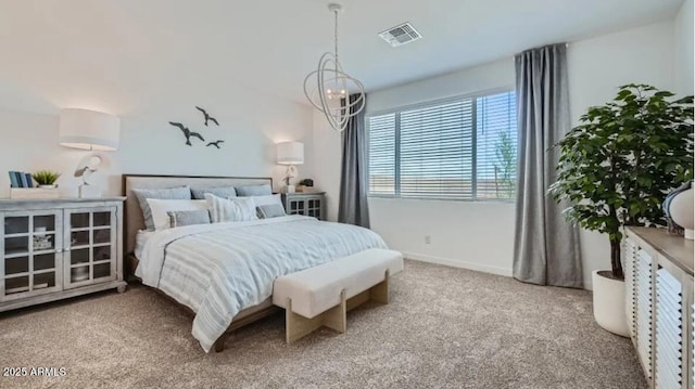 922 W Peralta Pass, Apache Junction, AZ 85120 - carpeted bedroom featuring a chandelier and baseboards