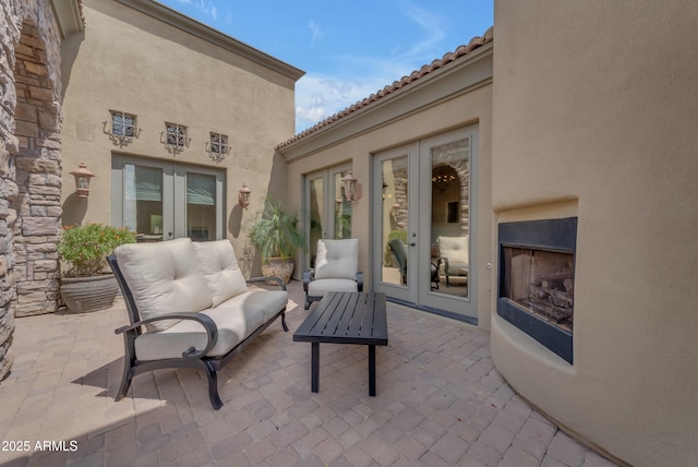 3217 N Piedra Cir, Mesa, AZ 85207 - view of patio / terrace with french doors and outdoor lounge area