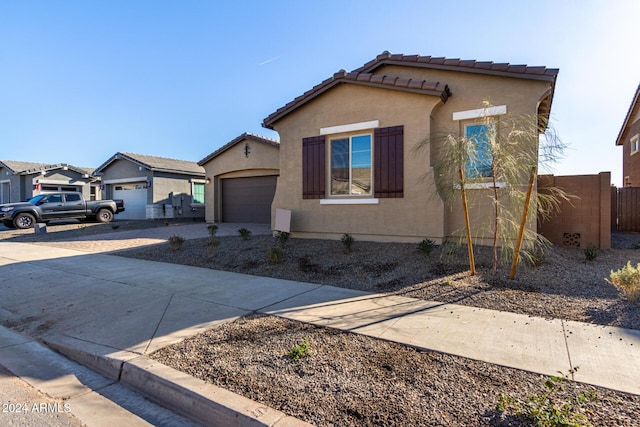 view of front of house with a garage