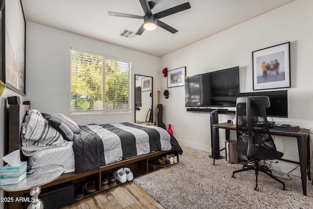 bedroom with wood-type flooring