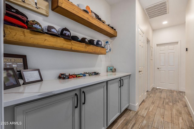 interior space with light wood-type flooring