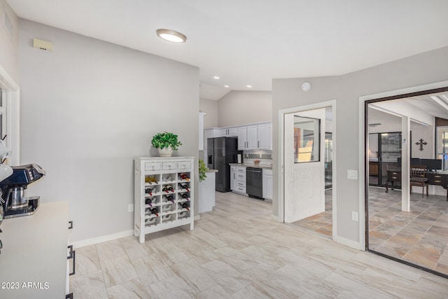 interior space with vaulted ceiling