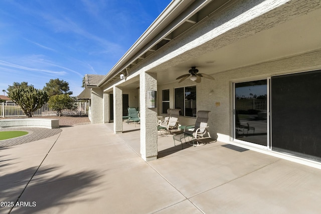 view of patio / terrace with ceiling fan