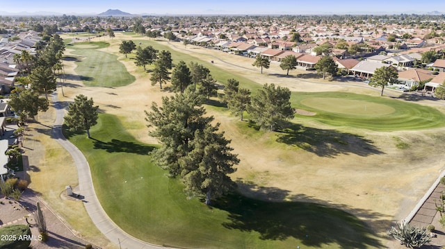 drone / aerial view featuring a mountain view